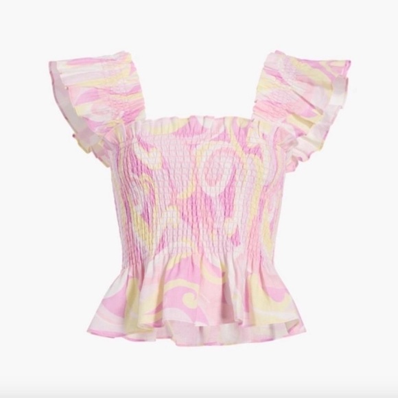 Hill House The Paz Crop Smock Top in Candy Kaleidoscope - Picture 1 of 4